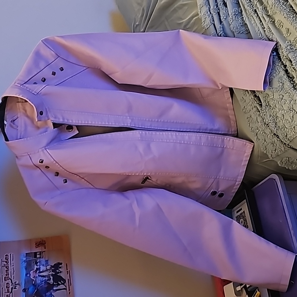 Vegan leather purple jacket